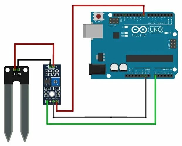 Подключение датчика почвы к ардуино Arduino B53 датчик влажности почвы FC-28-C - купить в интернет-магазине по низко