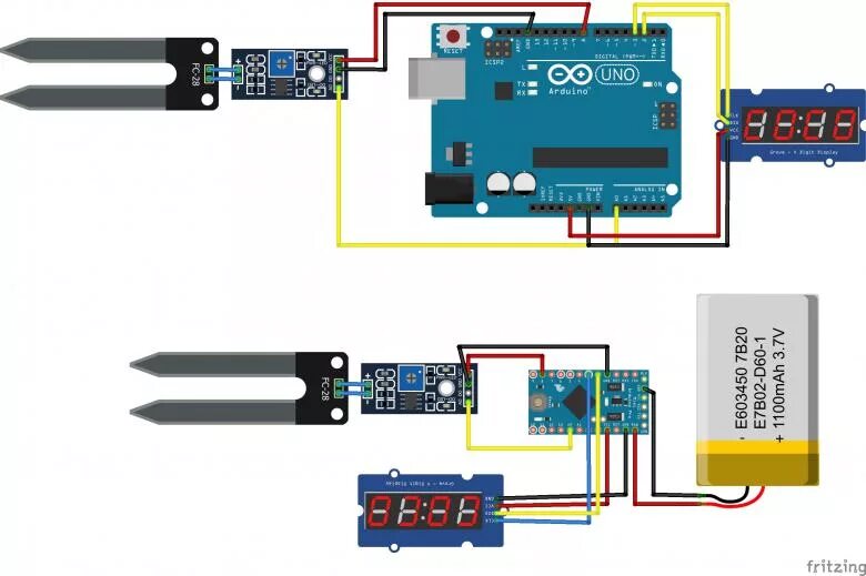 Подключение датчика почвы к ардуино Автономный датчик влажности почвы схема Аппаратная платформа Arduino