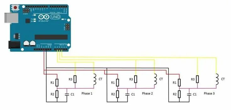 Подключение датчика постоянного тока Simple 3 Phase Arduino Energy Meter - The DIY Life Energy saving devices, Arduin