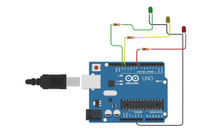 Подключение датчика препятствий без ардуино Semaforo Tinkercad