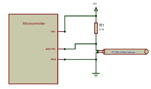 Подключение датчика pt100 PT100 Sensor with Microcontroller: Circuit Diagram