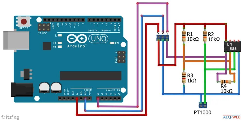 Подключение датчика pt1000 PT1000 Converter for Arduino