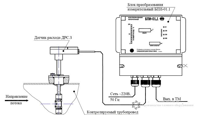 Подключение датчика расхода Датчик расхода газа ДРС.3 Завод газового оборудования ФЕНИКС