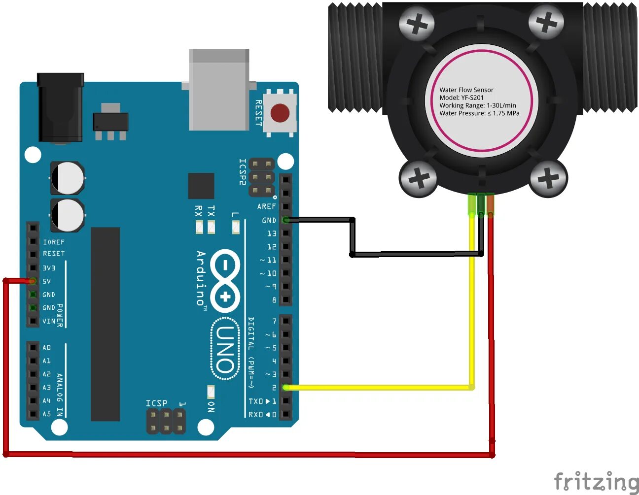 Подключение датчика расхода воды Water Flow Sensor: Pinout & Interfacing with Arduino - Measure Flow Rate