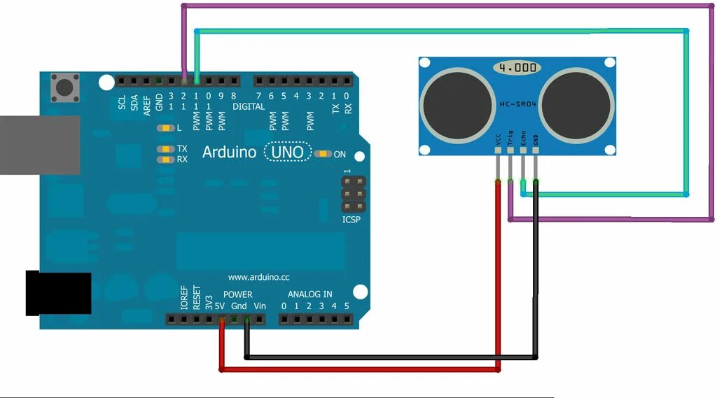 Подключение датчика расстояния HC-SR04 Ultrasonic Range Measurement Module- Sunhokey Electronics Co., Ltd