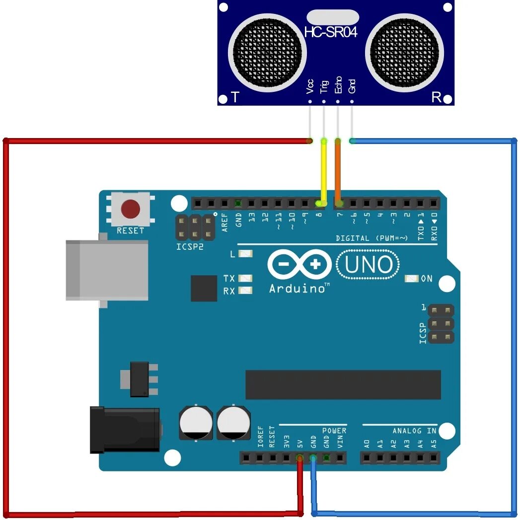Подключение датчика расстояния к ардуино Ультразвуковой модуль измерения расстояния HC-SR04 AmperMarket.kz