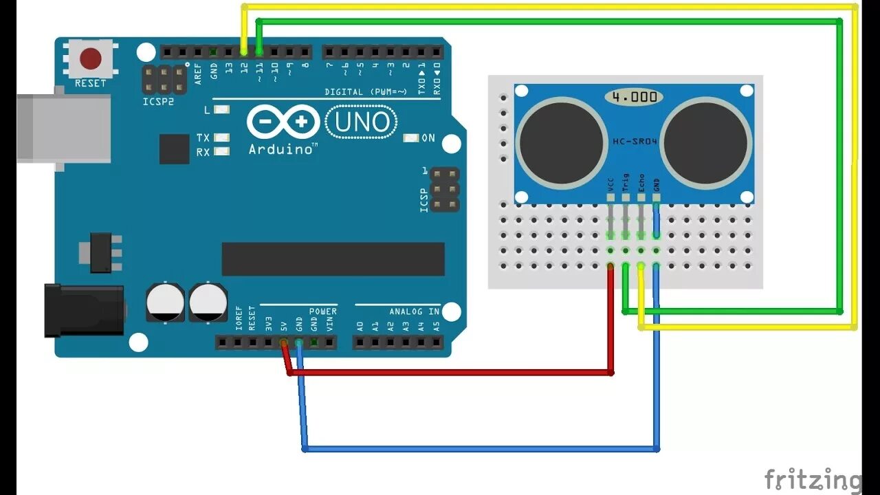 Подключение датчика расстояния к ардуино Работа с ультразвуковым дальномером HC-SR04 - YouTube