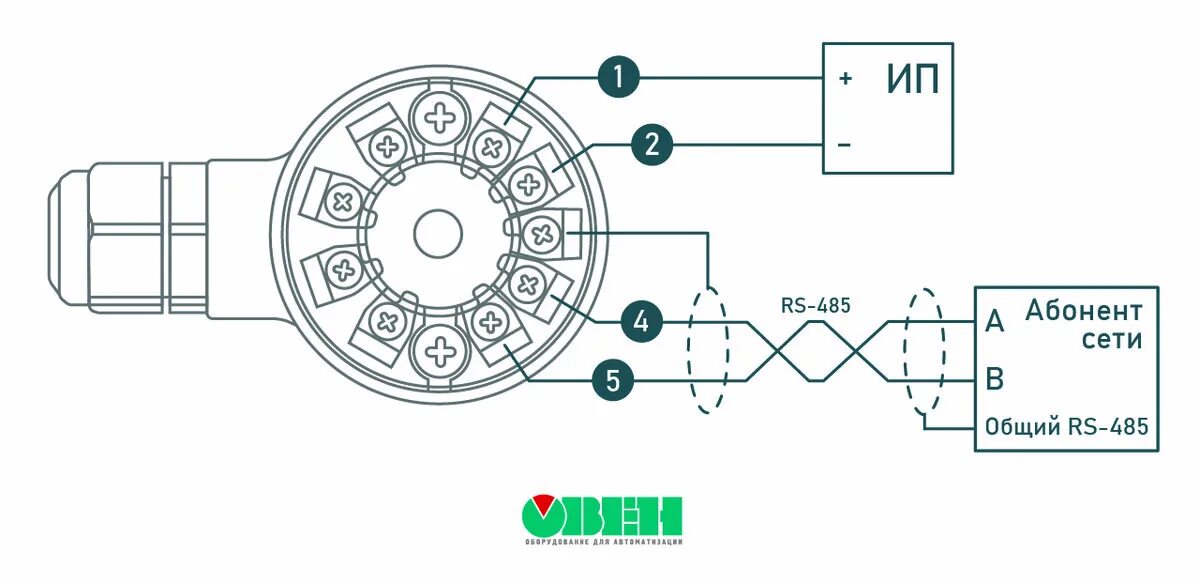 Подключение датчика рт100 ДТС125М с RS485. Датчик наружной температуры. ОВЕН. Приборы для автоматизации Дз