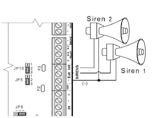 Подключение датчика сирены Системы безопасности