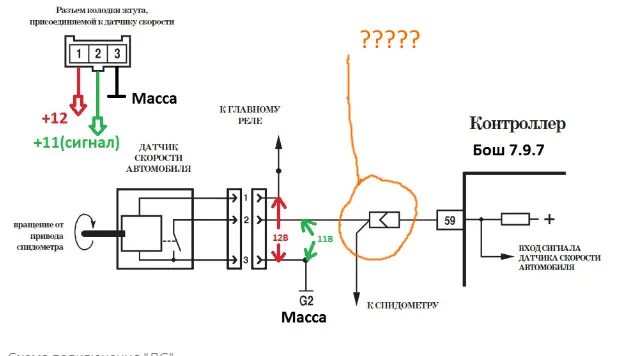 Подключение датчика скорости 2107 242 Линния для датчика скорости.---Решено - Lada 2115, 1,5 л, 2000 года другое D