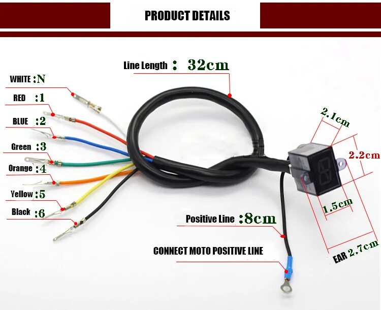 Подключение датчика скорости на питбайк Универсальный мотоциклетный супер6-скоростной дисплей, цифровой светодиодный инд