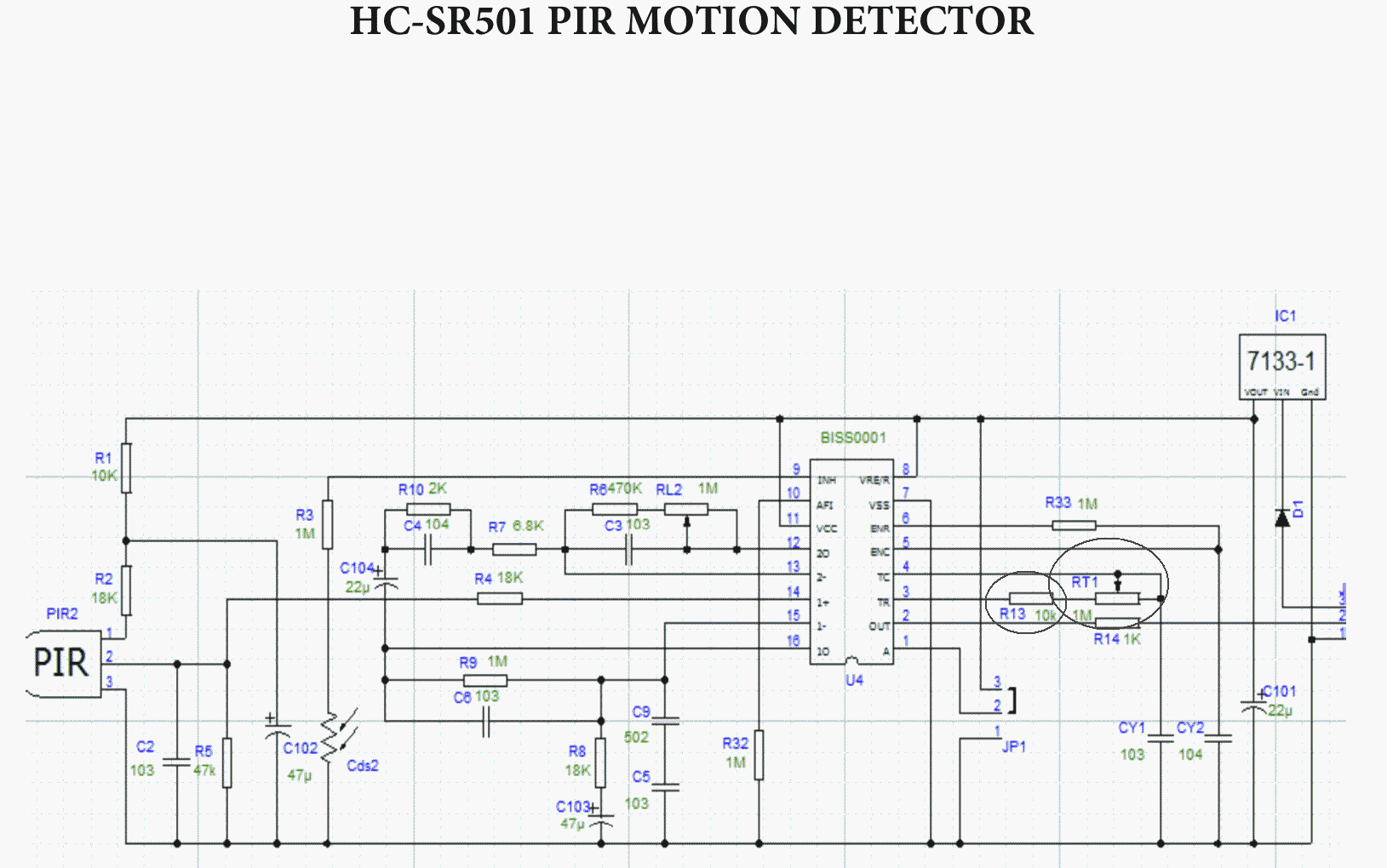 Подключение датчика sr501 sensor - thermistor in HC-SR501 PIR - Electrical Engineering Stack Exchange