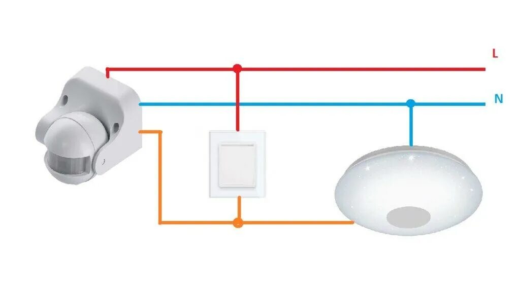 Подключение датчика света для освещения без выключателя Выключатель с датчиком движения: виды, подключение и настройка