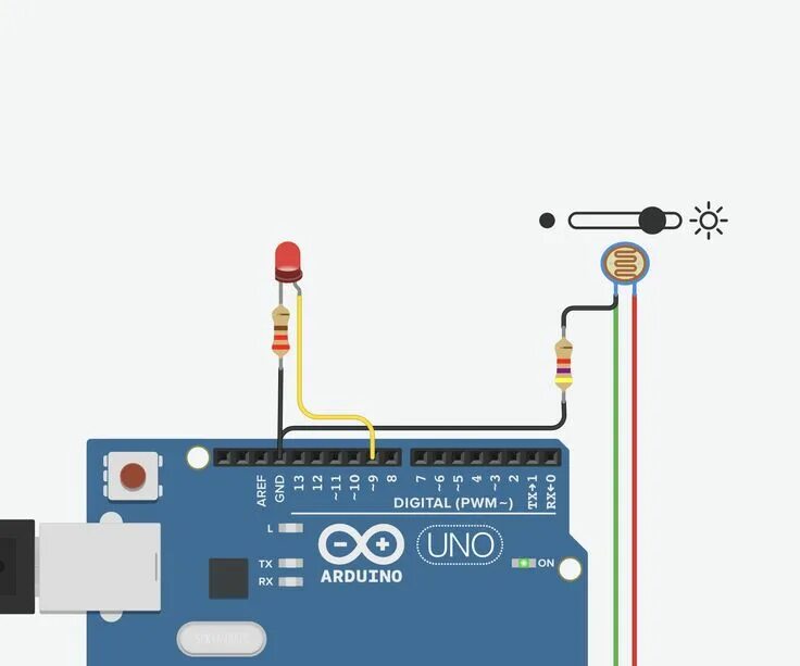 Подключение датчика светодиода Light Sensor (Photoresistor) With Arduino in Tinkercad Arduino light sensor, Ard