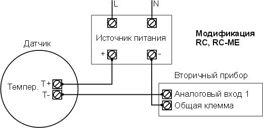 Подключение датчика температуры RC-ME, PC-ME, PC.S-ME: датчики влажности в метеорологическом исполнении. Galltec