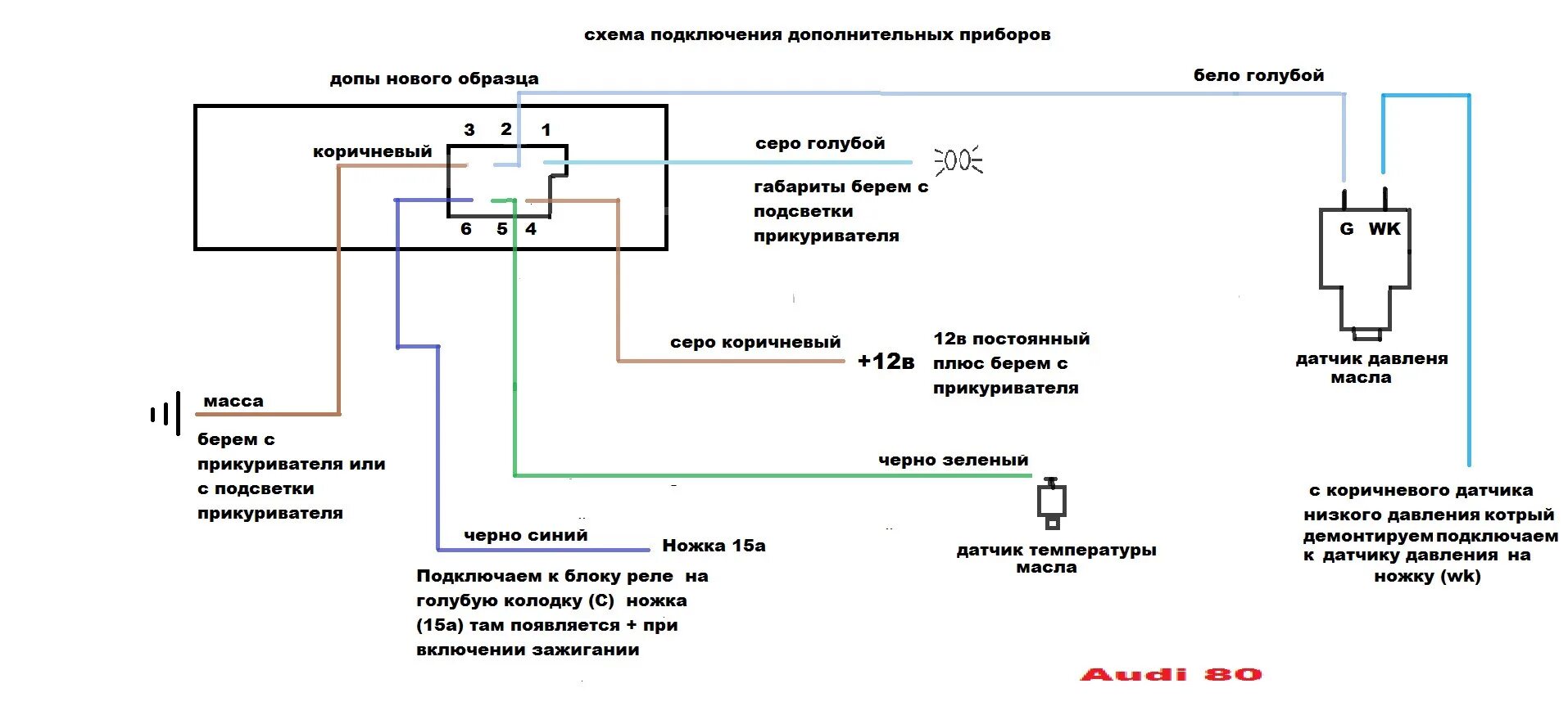 Подключение датчика температуры ауди 80 Установка доп. приборов - Audi 80 (B4), 2 л, 1994 года электроника DRIVE2