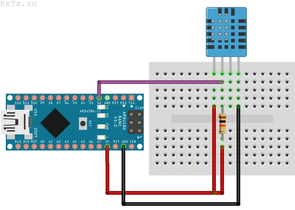 Подключение датчика температуры dht11 Датчики температуры и влажности DHT11 и DHT22 - RxTx.su