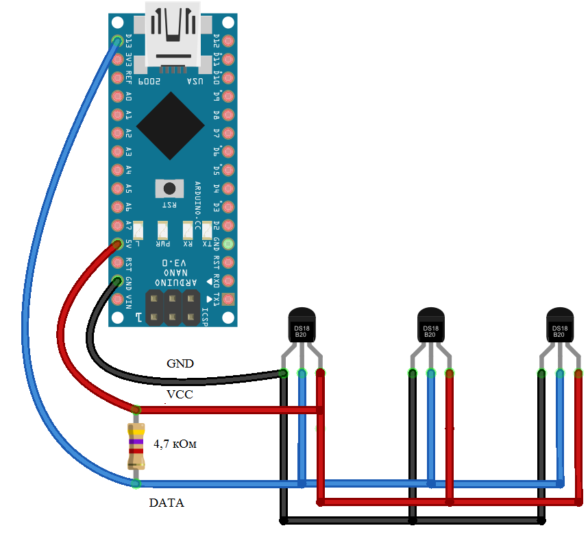 Подключение датчика температуры ds18b20 к arduino Ардуино датчики ds18b20