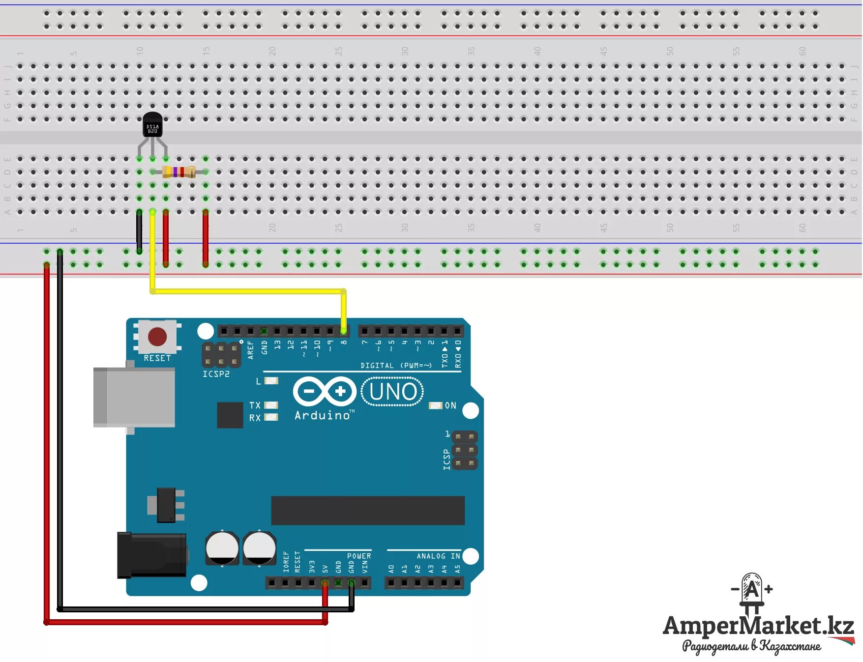 Подключение датчика температуры ds18b20 к arduino Пример 32. Датчик температуры DS18B20 База знаний