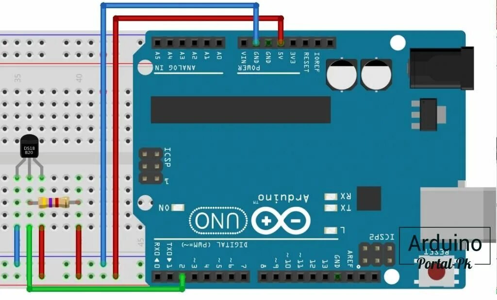 Подключение датчика температуры ds18b20 к arduino Подключить датчик температуры DS18B20 к Arduino достаточно просто. Электроника, 