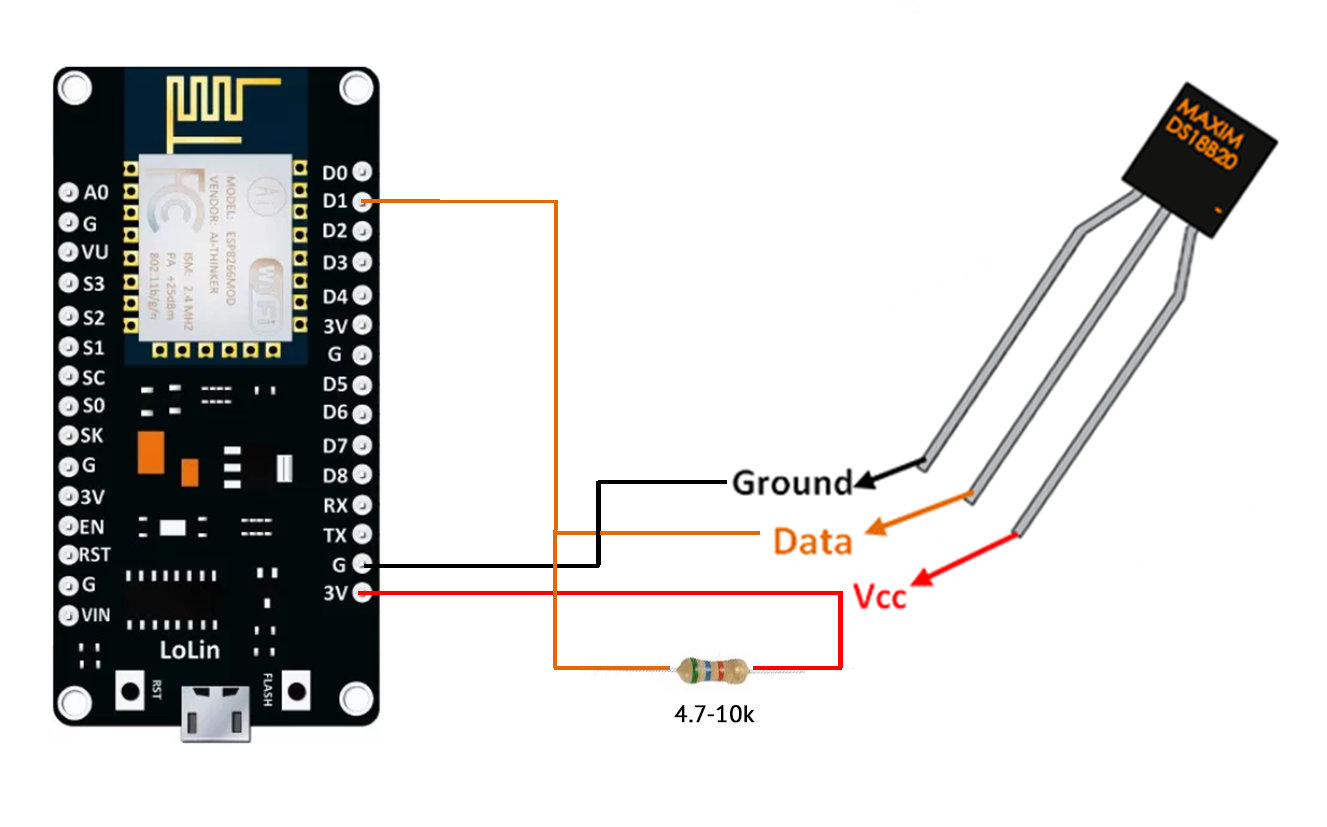 Подключение датчика температуры ds18b20 к arduino Датчик температуры DS18B20 к ESP8266 и отправляем данные на БД MySql - DIY элект