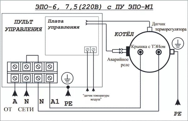 Подключение датчика температуры электрокотла Электрический котел Эван ЭПО 6