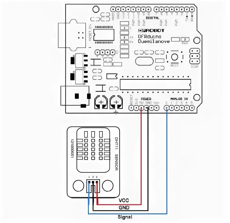 Подключение датчика температуры и влажности dht11 Купить Одноканальный датчик влажности и температуры DHT11 с набором проводов в М