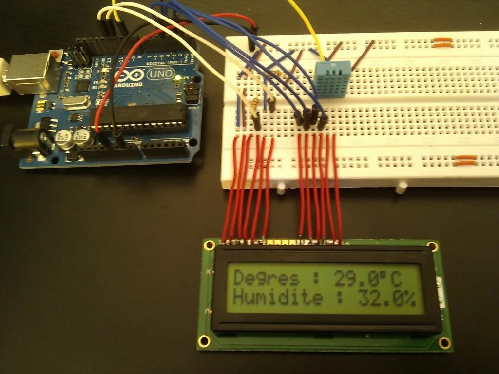 Подключение датчика температуры и влажности к ардуино Термостат и термометр на 4 канала (arduino uno, 1602а, lm325, кт503)