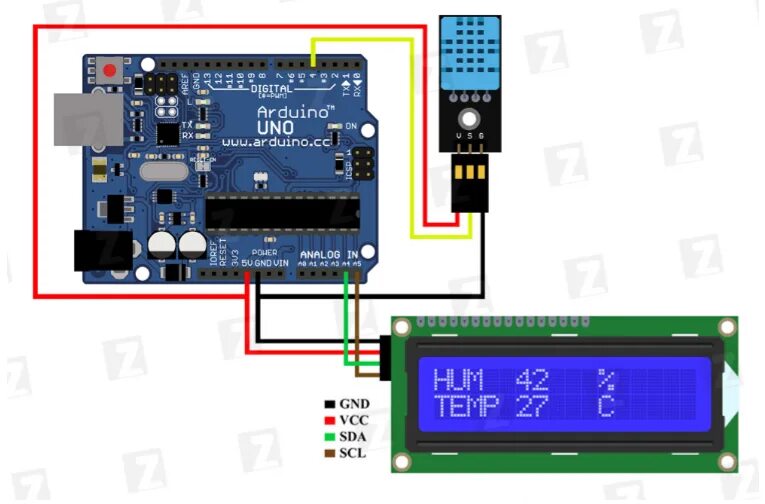 Подключение датчика температуры и влажности к ардуино Проверочная работа