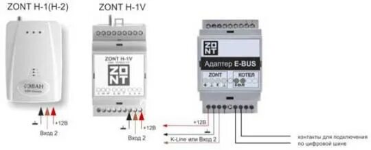 Подключение датчика температуры к zont h1v Купить Адаптер E-BUS (725) Для подключения оборудования ZONT к отопительным котл