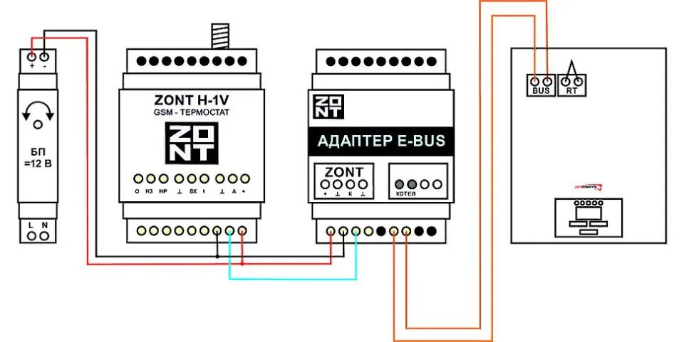 Подключение датчика температуры к zont smart new Купить Адаптер E-BUS (725) Для подключения оборудования ZONT к отопительным котл