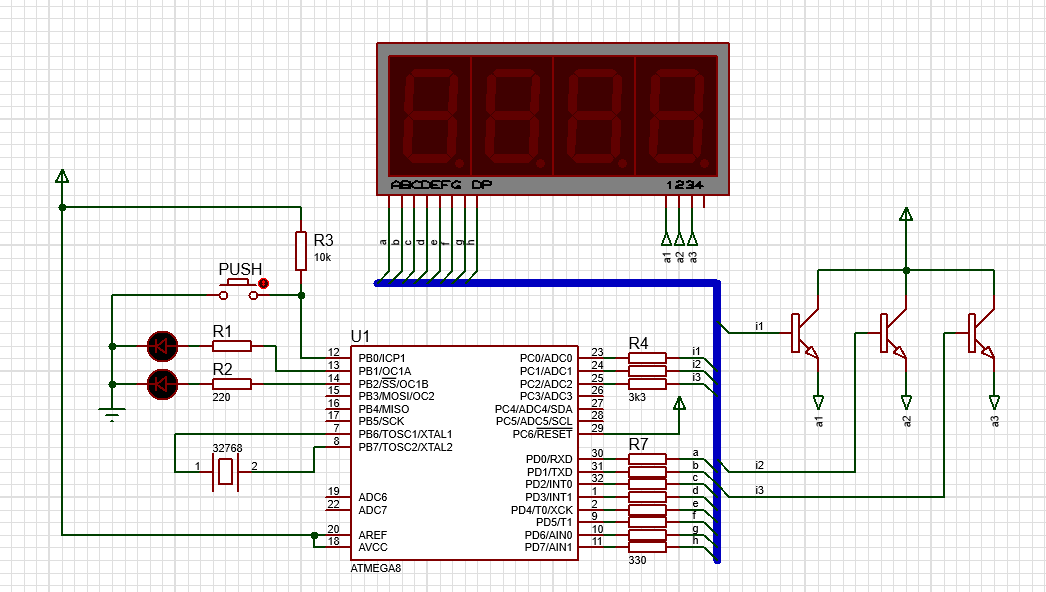 Подключение датчика температуры lm75 к мк atmega8 microcontroller - Resistor values in ATMega8 7-segment display circuit - Electri