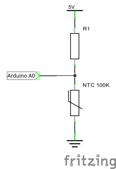 Подключение датчика температуры ntc 10k к ардуино Ответы Mail.ru: Схема подключение терморезистора к процессору или к ЭВМ . Не ard