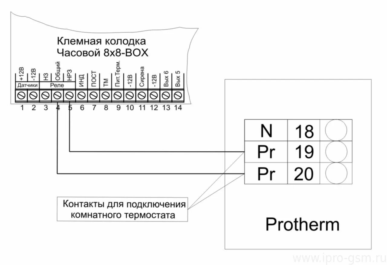 Подключение датчика температуры протерм Схемы подключения 3G Умный часовой 8х8