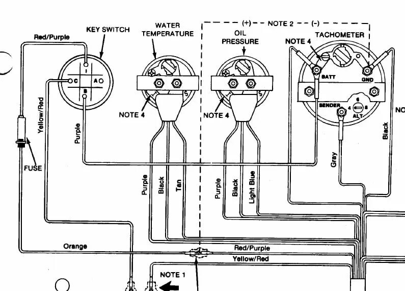 Подключение датчика трима 4 Wire Tachometer Wiring Diagram - Cylinder Solutions