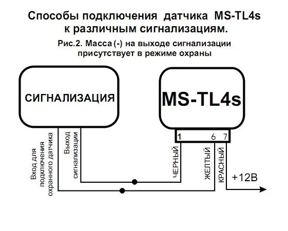 Подключение датчика удара к штатной сигнализации Датчик удара/наклона/перемещения MS-TL4s к штатной охранной системе - Lada Калин