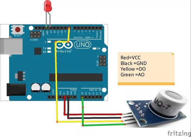 Подключение датчика углекислого газа Drive MQ-7 carbon monoxide(CO Gas) sensor with Arduino " osoyoo.com Arduino, Ele