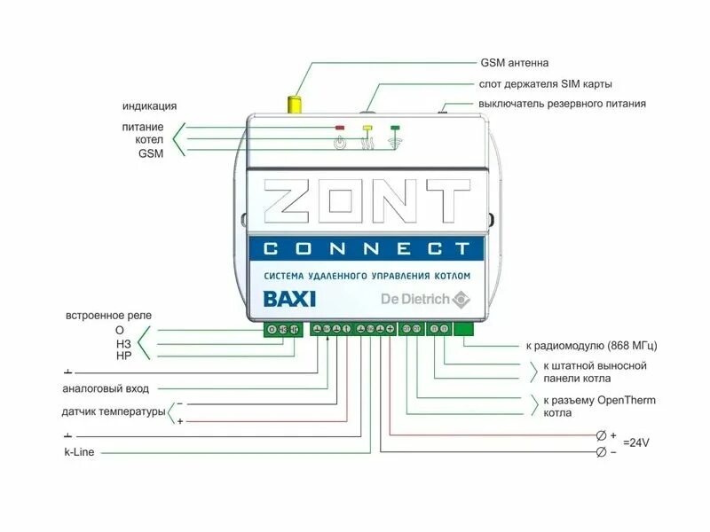 Подключение датчика уличной температуры baxi BAXI Система удаленного управления котлом ZONT CONNECT - отзывы покупателей на М