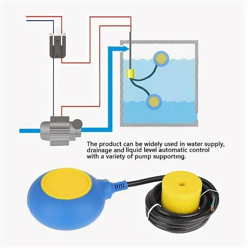 Подключение датчика уровня воды 1X Float Switch Liquid Water Controller Contactor Sensor Durable eBay