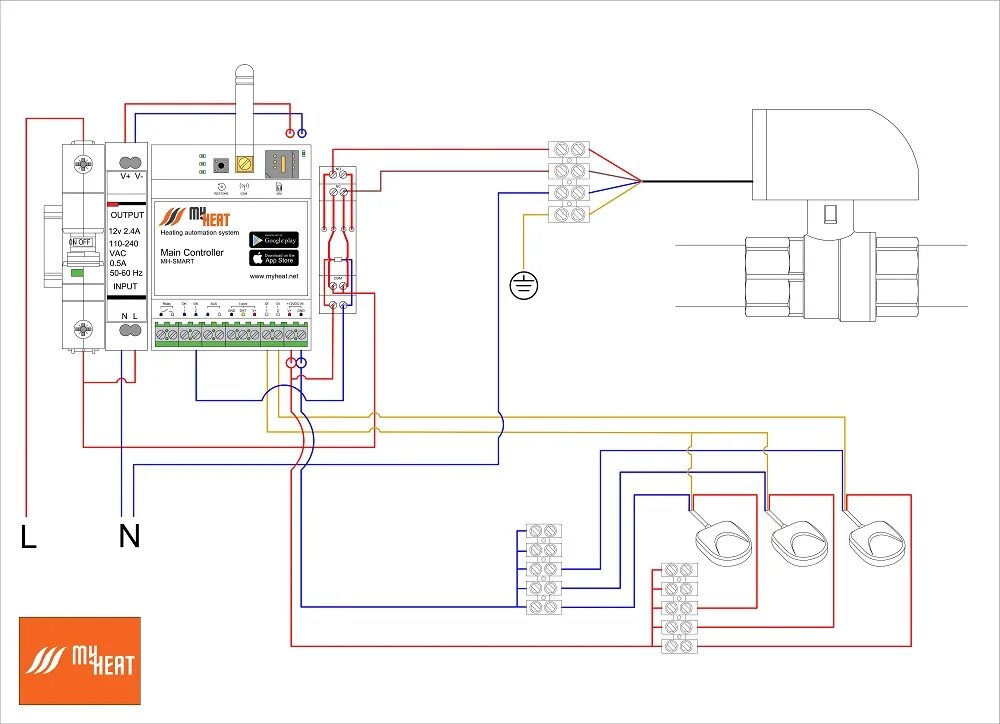 Подключение датчика утечки воды MyHeat SMART