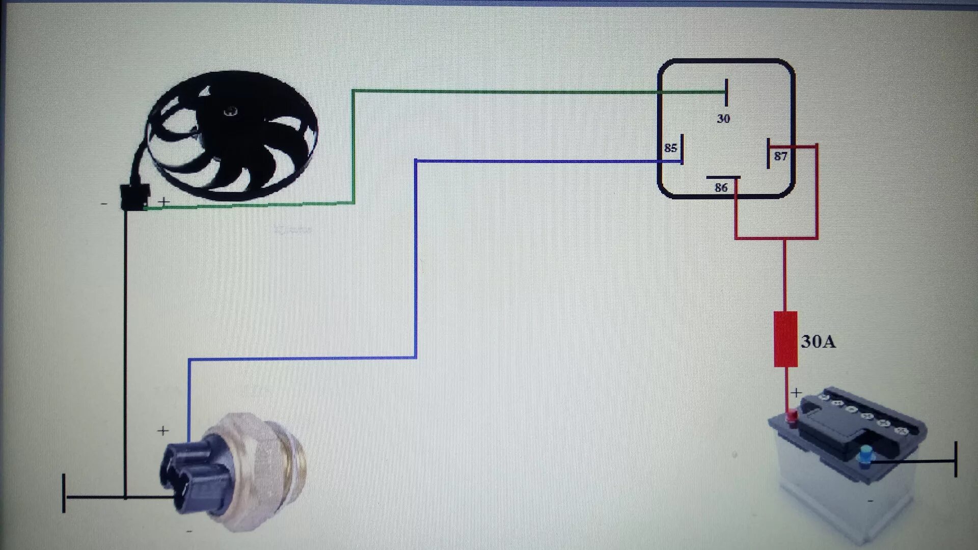 Подключение датчика вентилятора через реле Электро вентилятор охлаждения - Lada 21063, 1,3 л, 1987 года электроника DRIVE2