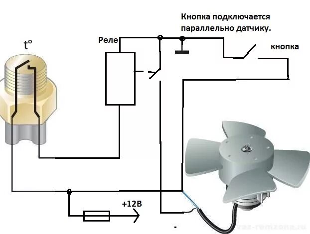 Подключение датчика вентилятора охлаждения принудительное включение вентилятора охлаждение - Lada 21063, 1,3 л, 1990 года э