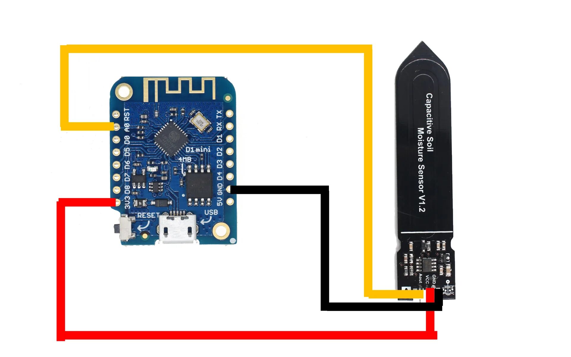 Подключение датчика влажности Image Sensor Co2 Wemos D1 Arduino