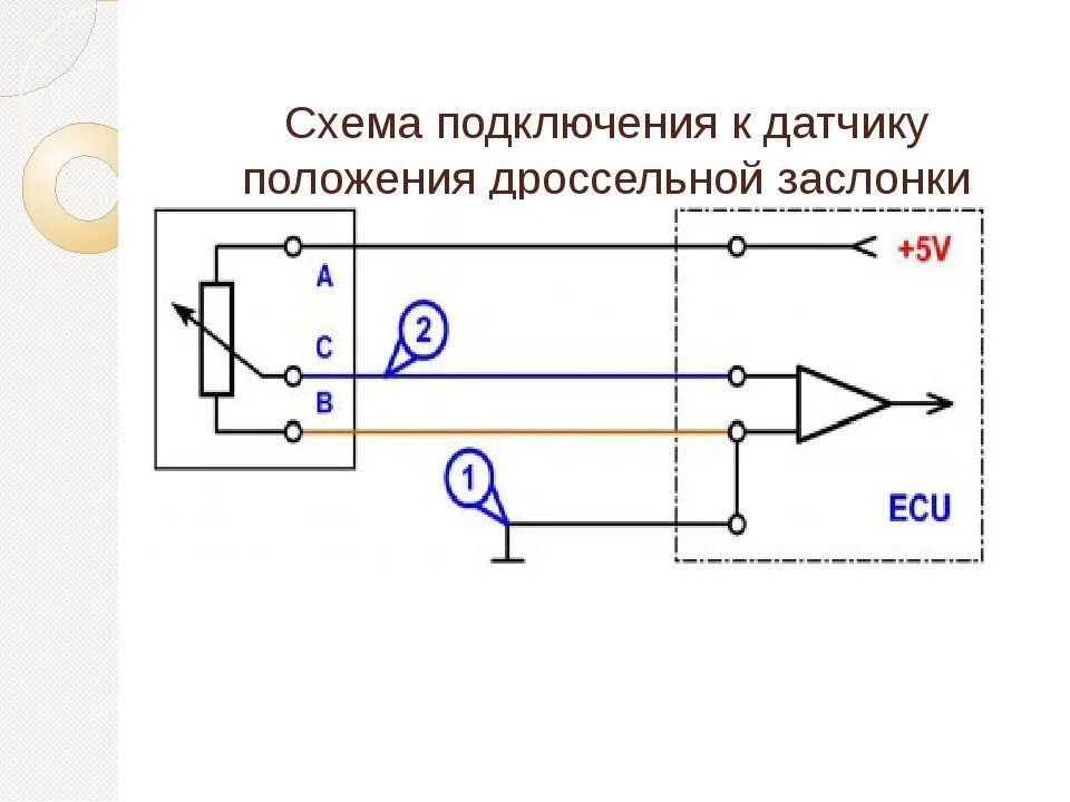 Подключение датчика заслонки Схема дроссельной заслонки