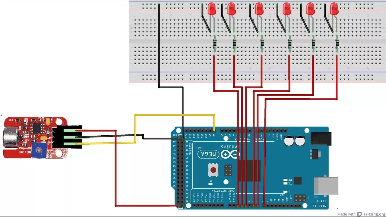 Подключение датчика звука Arduino LED sound level - YouTube