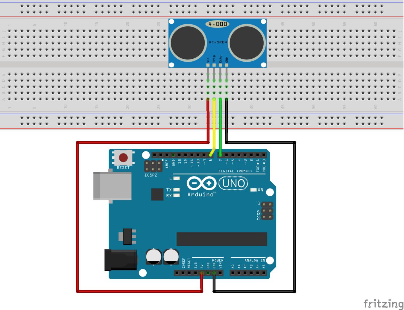 Подключение датчиков без ардуино Arduino:Примеры/Подключение датчика HC-SR04 к Arduino / Онлайн справочник - wiki