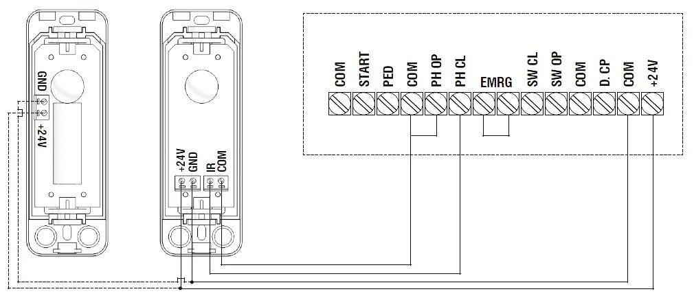 Подключение датчиков к двигателю doorhan sliding 800 Фотоэлементы безопасности беспроводные PHOTOCELL-PRO от официального дилера ДорХ