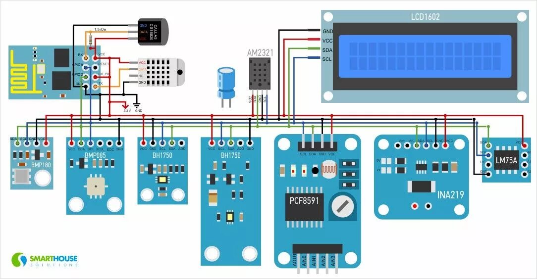 Подключение датчиков к i2c Универсальный IoT контроллер на базе ESP8266 Электроника, Умный дом, Технологии