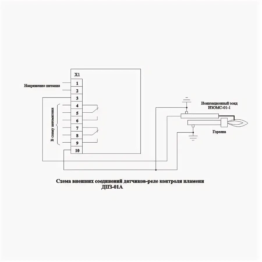Подключение датчиков пламени Датчики-реле контроля пламени ионизационные ДПЗ-01А, ДПЗ-71DIN - Микроном