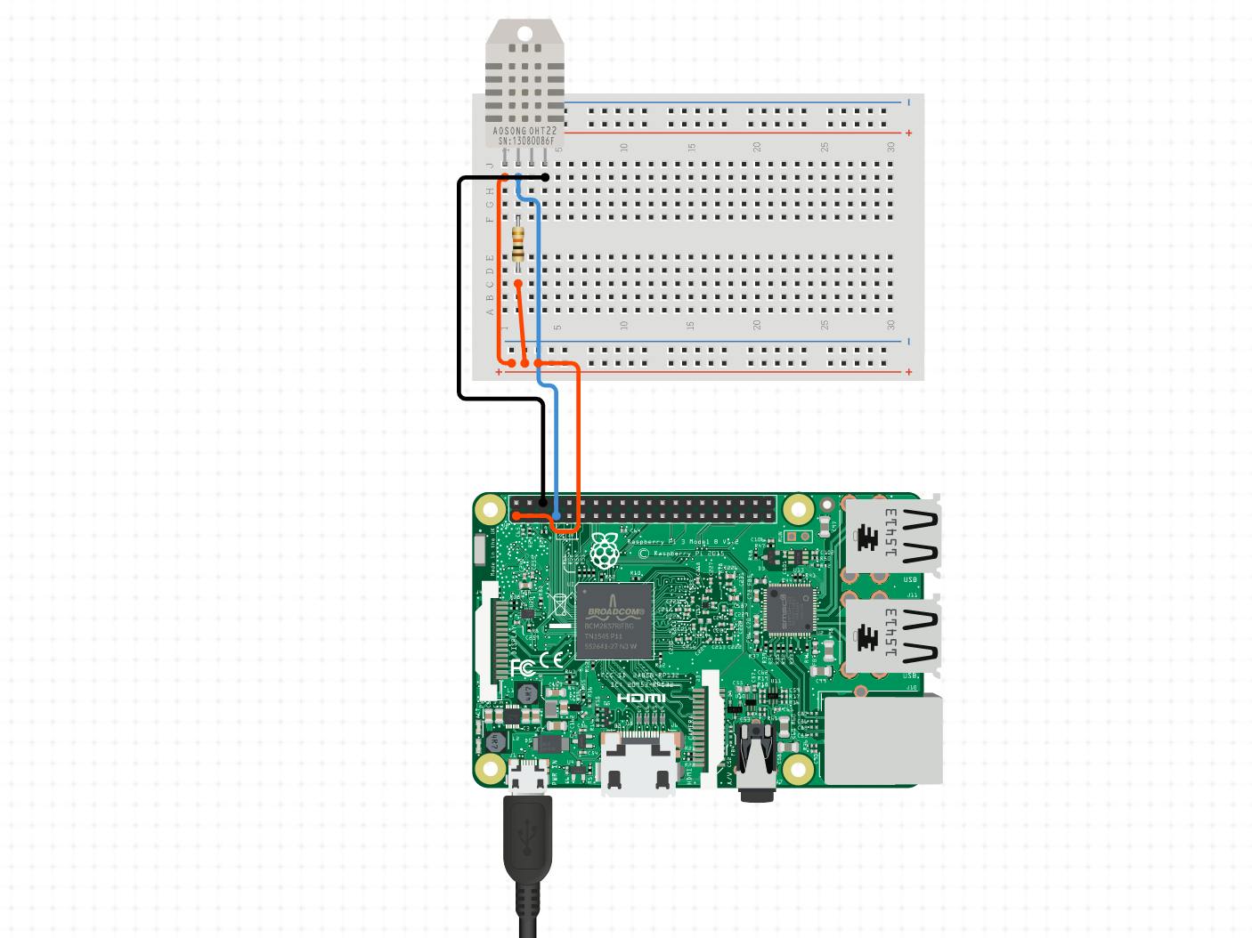 Подключение датчиков raspberry Temperature (DHT22) monitoring using Raspberry Pi - Hackster.io